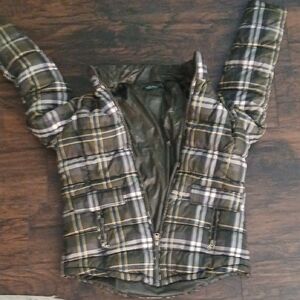 Ralph Lauren Green and Yellow Puffer Coat